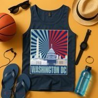 Retro Capitol Hill Washington DC American Flag Tank Top thumb 4