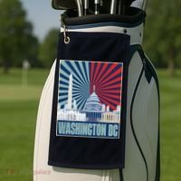 Retro Capitol Hill Washington DC American Flag Golf Towel thumb 2