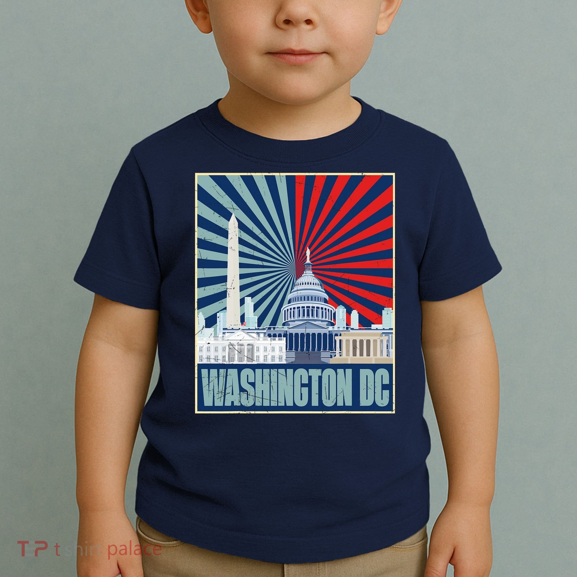 Retro Capitol Hill Washington DC American Flag Toddler T-Shirt