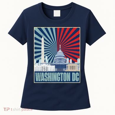 Retro Capitol Hill Washington DC American Flag Women's T-Shirt