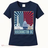 Retro Capitol Hill Washington DC American Flag Women's T-Shirt thumb 0