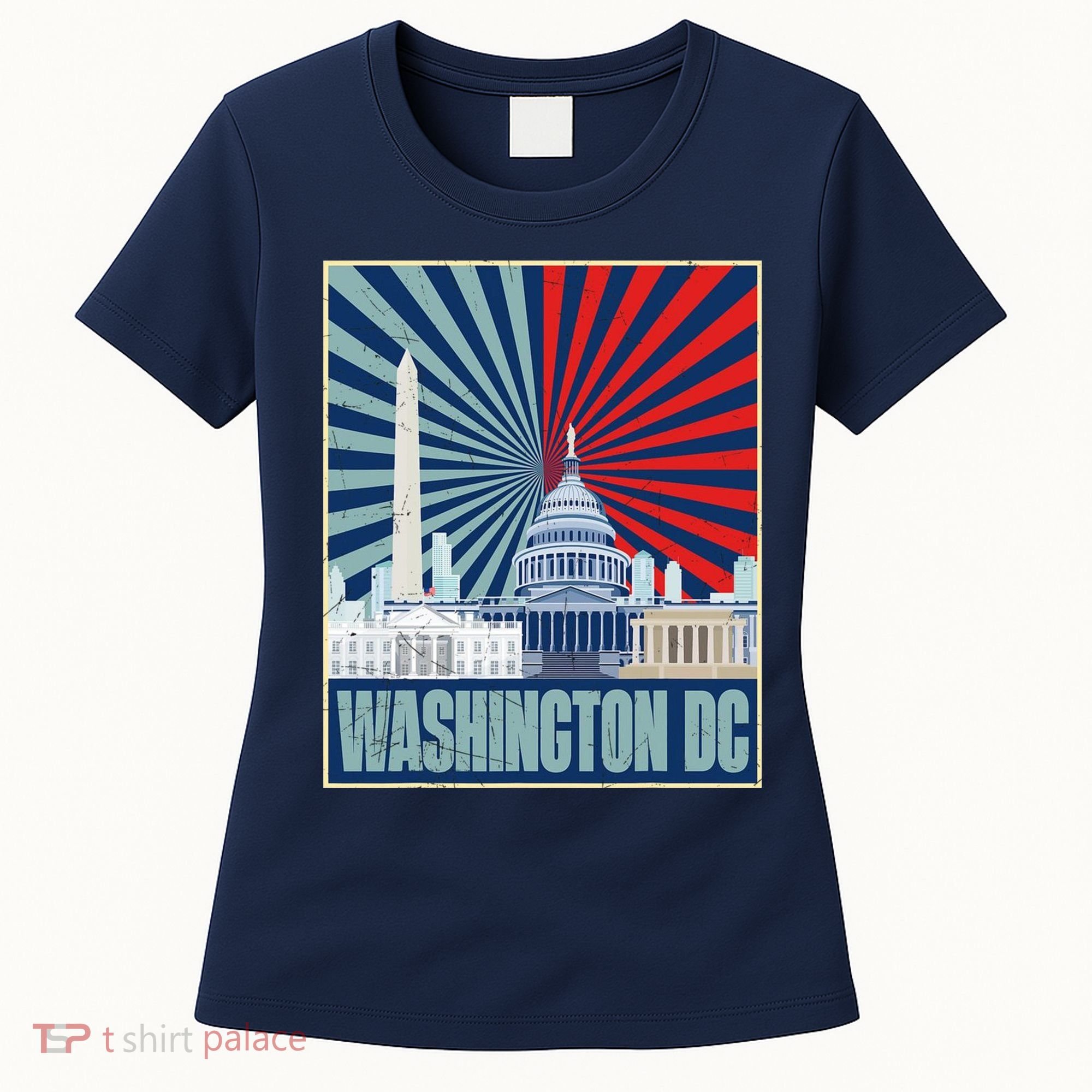 Retro Capitol Hill Washington DC American Flag Women's T-Shirt