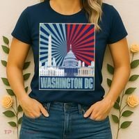 Retro Capitol Hill Washington DC American Flag Women's T-Shirt thumb 2