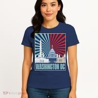 Retro Capitol Hill Washington DC American Flag Women's T-Shirt thumb 4