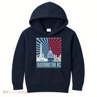 Retro Capitol Hill Washington DC American Flag Kids Hoodie thumb 0