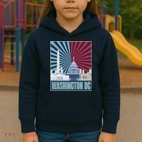 Retro Capitol Hill Washington DC American Flag Kids Hoodie thumb 3