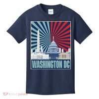 Retro Capitol Hill Washington DC American Flag Kids T-Shirt thumb 0