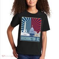 Retro Capitol Hill Washington DC American Flag Kids T-Shirt thumb 2
