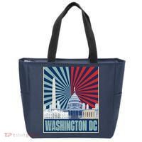 Retro Capitol Hill Washington DC American Flag Tote Bag thumb 0