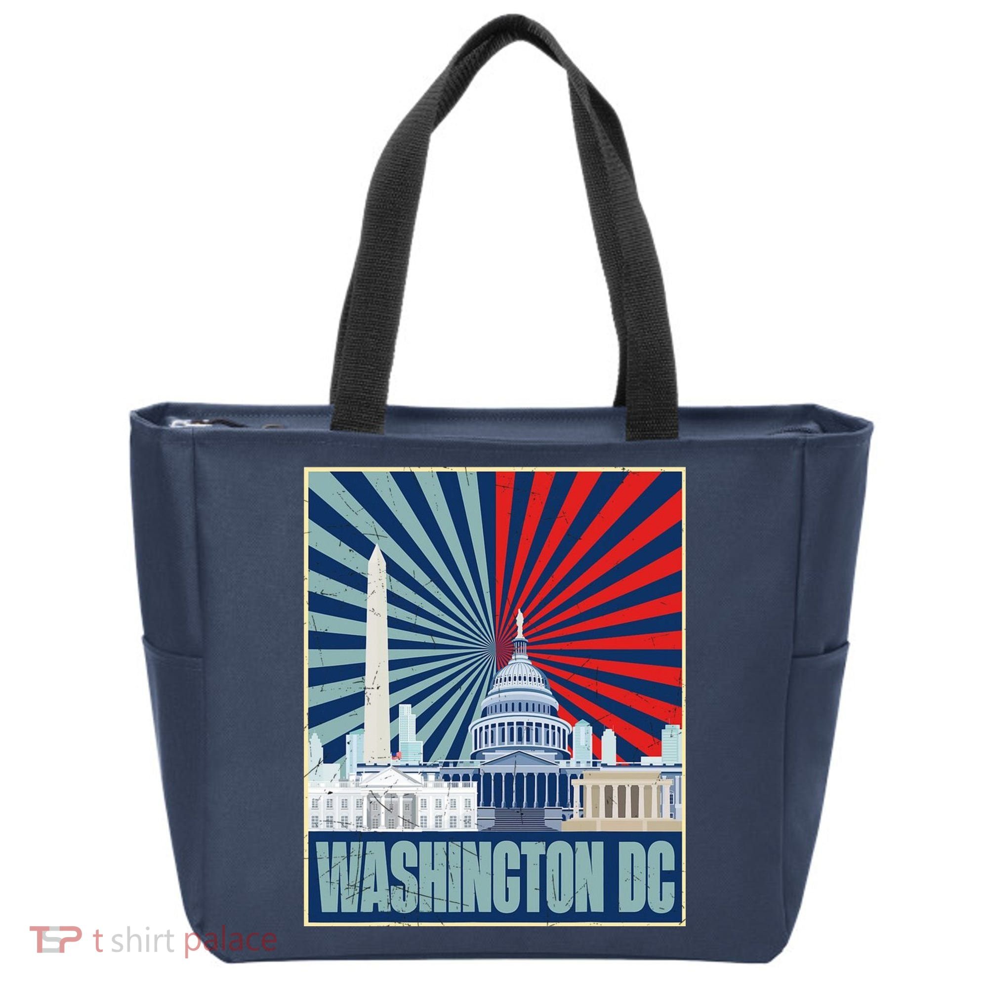 Retro Capitol Hill Washington DC American Flag Tote Bag