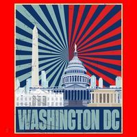 Retro Capitol Hill Washington DC American Flag Santa Hat thumb 1