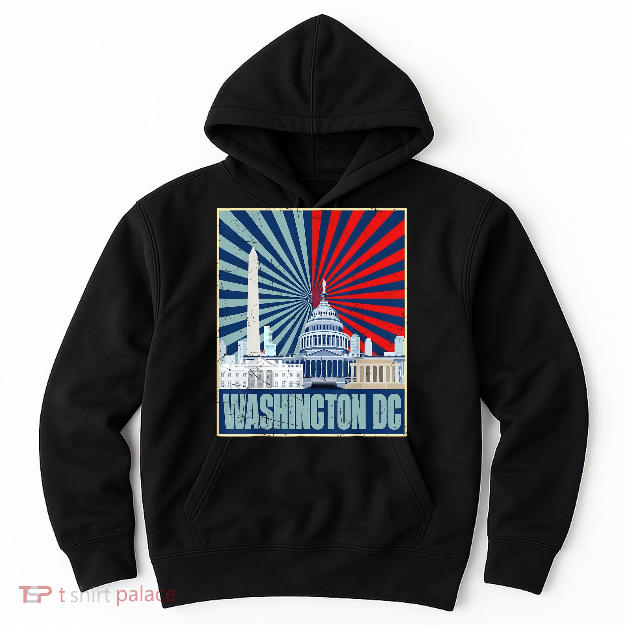 Retro Capitol Hill Washington DC American Flag 4th Of July Hoodie