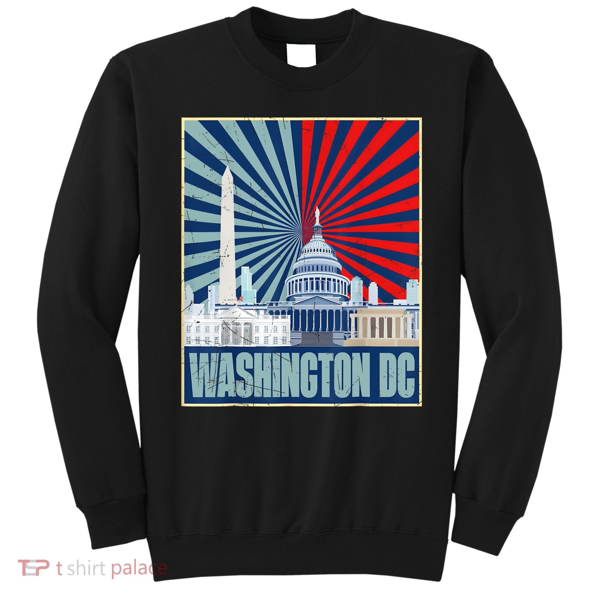 Retro Capitol Hill Washington DC American Flag 4th Of July Sweatshirt