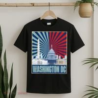 Retro Capitol Hill Washington DC American Flag 4th Of July T-Shirt thumb 2
