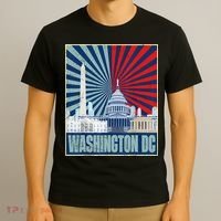 Retro Capitol Hill Washington DC American Flag 4th Of July T-Shirt thumb 3