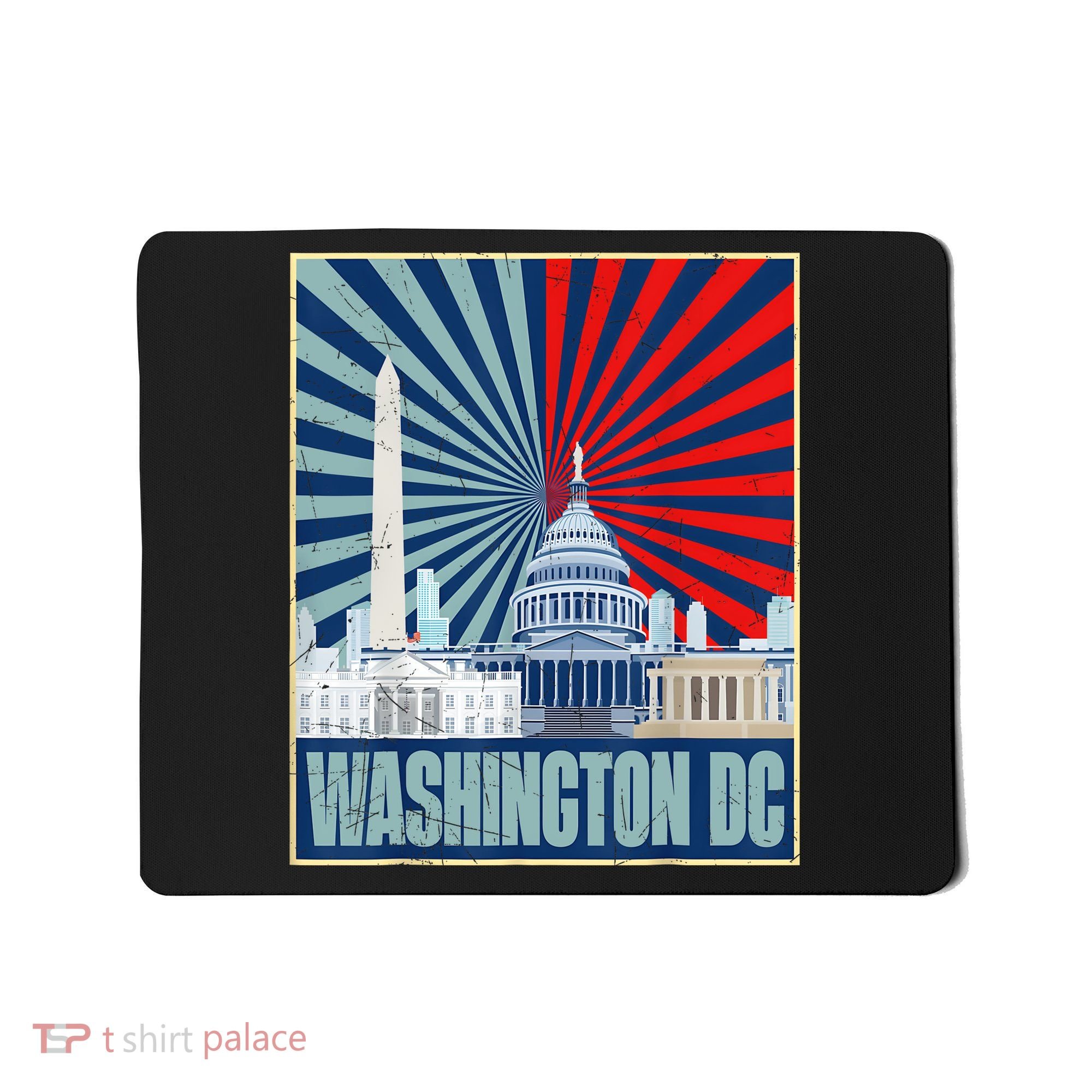Retro Capitol Hill Washington DC American Flag 4th Of July Mousepad