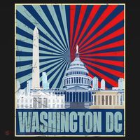 Retro Capitol Hill Washington DC American Flag 4th Of July Ornament thumb 1