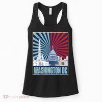 Retro Capitol Hill Washington DC American Flag 4th Of July Women's Tank Top thumb 0