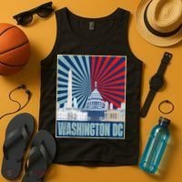Retro Capitol Hill Washington DC American Flag 4th Of July Tank Top thumb 4