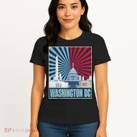 Retro Capitol Hill Washington DC American Flag 4th Of July Women's T-Shirt thumb 4