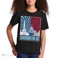 Retro Capitol Hill Washington DC American Flag 4th Of July Kids T-Shirt thumb 2