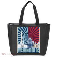 Retro Capitol Hill Washington DC American Flag 4th Of July Tote Bag thumb 0