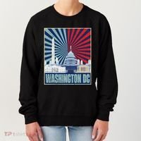 Retro Capitol Hill Washington DC American Flag 4th Of July Women's Sweatshirt thumb 0