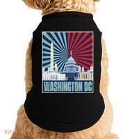 Retro Capitol Hill Washington DC American Flag 4th Of July Doggie Tank thumb 0