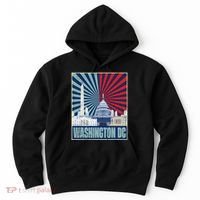 Retro Capitol Hill Washington DC American Flag 4th Of July Hoodie thumb 0