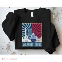 Retro Capitol Hill Washington DC American Flag 4th Of July Sweatshirt thumb 2