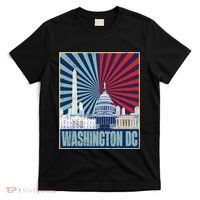Retro Capitol Hill Washington DC American Flag 4th Of July T-Shirt thumb 0