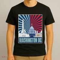 Retro Capitol Hill Washington DC American Flag 4th Of July T-Shirt thumb 3