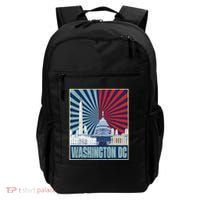 Retro Capitol Hill Washington DC American Flag 4th Of July Backpack thumb 0