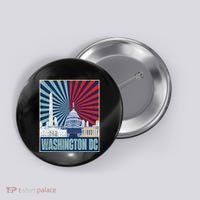 Retro Capitol Hill Washington DC American Flag 4th Of July Button thumb 0
