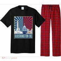 Retro Capitol Hill Washington DC American Flag 4th Of July Pajama Set thumb 0