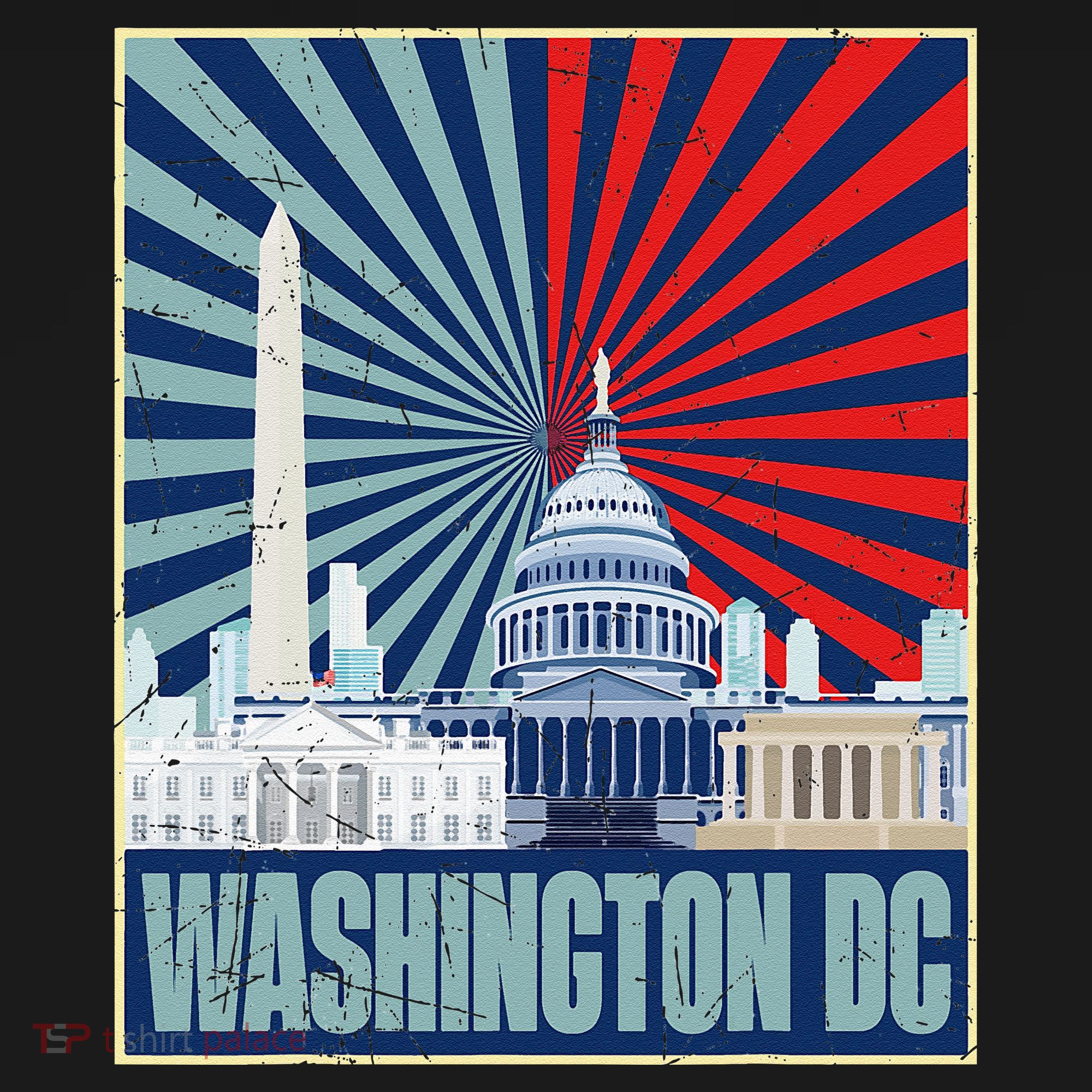 Retro Capitol Hill Washington DC American Flag 4th Of July Women's Hoodie