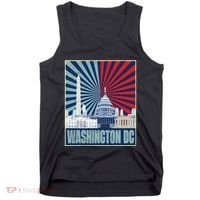 Retro Capitol Hill Washington DC American Flag 4th Of July Tank Top thumb 0
