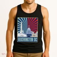 Retro Capitol Hill Washington DC American Flag 4th Of July Tank Top thumb 3