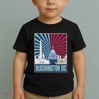 Retro Capitol Hill Washington DC American Flag 4th Of July Toddler T-Shirt thumb 2