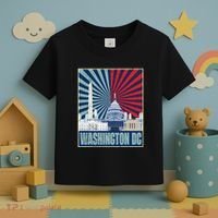Retro Capitol Hill Washington DC American Flag 4th Of July Toddler T-Shirt thumb 3