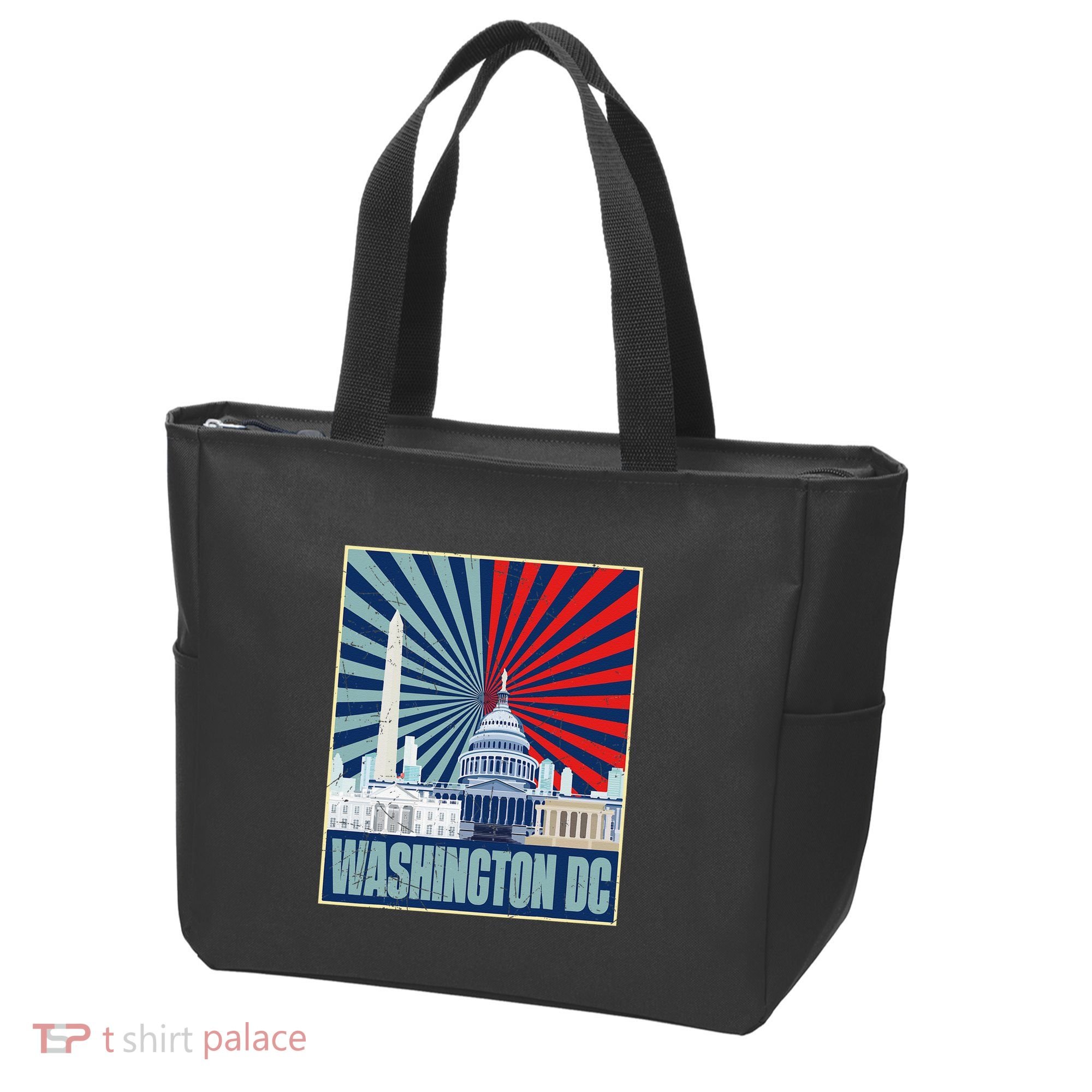 Retro Capitol Hill Washington DC American Flag 4th Of July Tote Bag