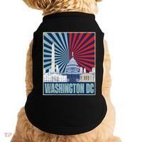 Retro Capitol Hill Washington DC American Flag 4th Of July Doggie Tank thumb 0