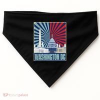 Retro Capitol Hill Washington DC American Flag 4th Of July USA-Made Doggie Bandana thumb 0