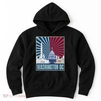 Retro Capitol Hill Washington DC American Flag 4th Of July Hoodie thumb 0