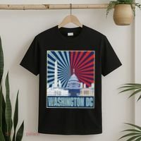 Retro Capitol Hill Washington DC American Flag 4th Of July T-Shirt thumb 2