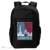 Retro Capitol Hill Washington DC American Flag 4th Of July Backpack thumb 0