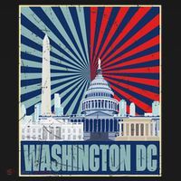Retro Capitol Hill Washington DC American Flag 4th Of July Bucket Hat thumb 4