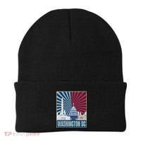 Retro Capitol Hill Washington DC American Flag 4th Of July Beanie thumb 0