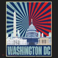 Retro Capitol Hill Washington DC American Flag 4th Of July Beanie thumb 2