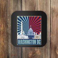 Retro Capitol Hill Washington DC American Flag 4th Of July Coaster thumb 0